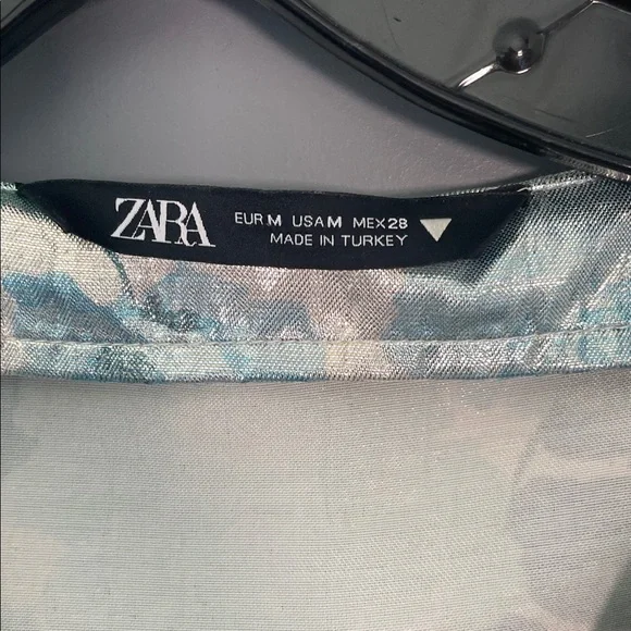 Zara Shimmering Floral Blouse - Blue and Silver ♥️ - Picture 3 of 13